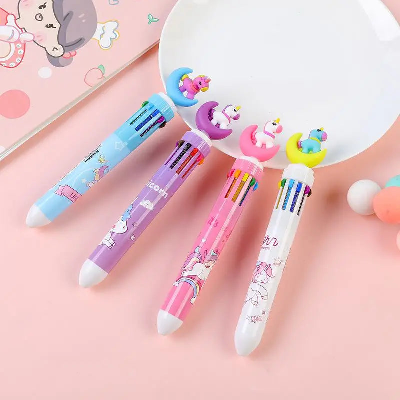 4PCS Cartoon Ballpoint Pen Gift Kids Favor Dinosaur Unicorn Birthday Party Children Prize Gift Christmas Wedding Guest Giveaways