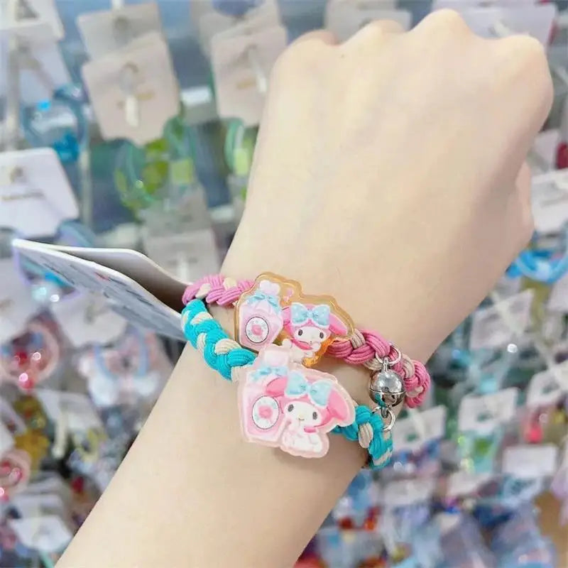Sanrio Cinnamoroll Kuromi Melody Hair Band Cute Cartoon Girl&Child Sweet Bestie Hairpin Charm Ponytail Holder Holiday Gifts