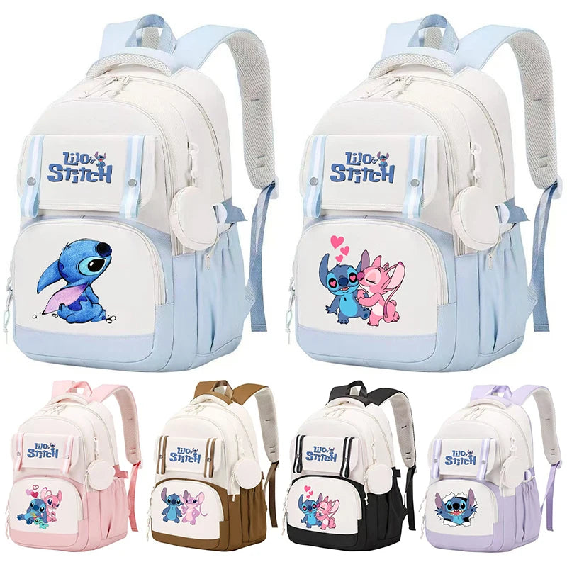 Anime Lilo Stitch Backpack Large Capacity Bookbag for Boy Girl Men Women Leisure Waterproof Laptop Travel Bag Kid Gift Mochila