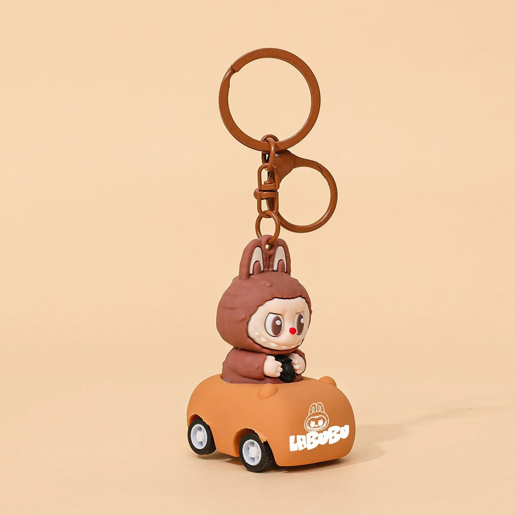 Cute Labubu Doll Pendant Keychain Exquisite Doll Fluff Pvc Toy Phone Ornaments Bag Charms Car Key Chain Kawaii Accessories Gifts
