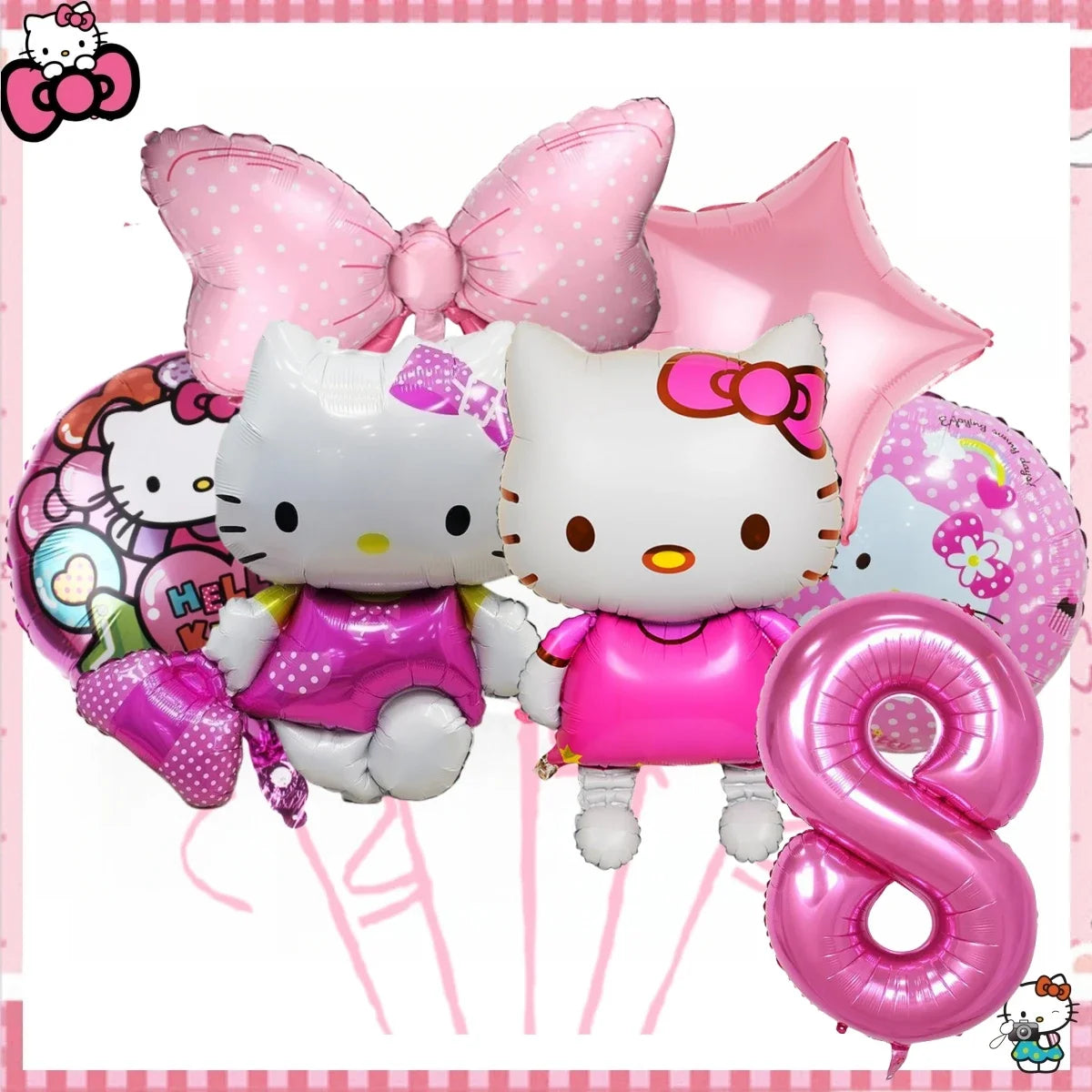 Hello Kitty Birthday Party Decorations Kawaii Cat Tableware Plate Tablecloth Baby Shower DIY stickers Girls Gifts Party Supplies