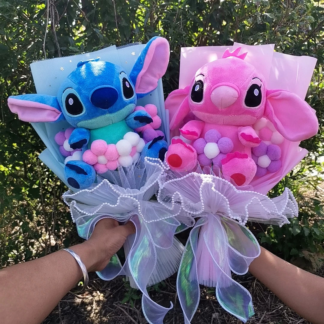 Anime Lilo and Stitch Bouquet Cartoon Stuffed Plush Doll Toy Animals Valentine's Day Christmas Birthday Wedding Party Gifts