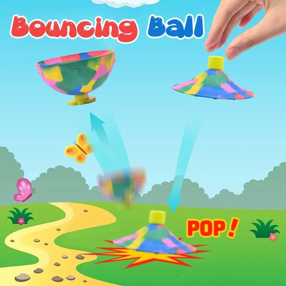 Hip Hop Jump Half Side Bouncing Ball Anti Stress Fidget Toys For Kids Outdoor Fun Spinning Bounce Bowl Fingertip Top Toys
