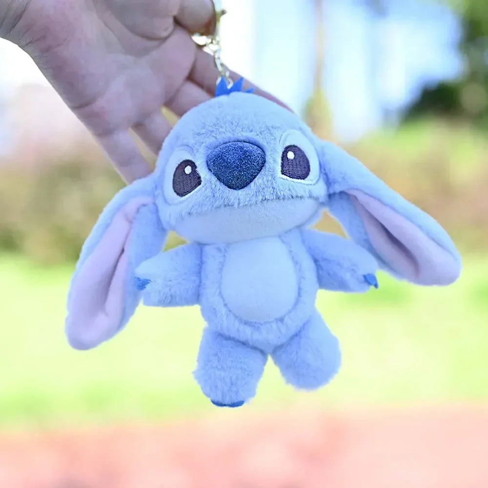 Kawaii Stitch Plush Keychain Toy Lovely Lilo & Stitch Doll Angel Plushies Cute Stuffed Bag Pendant Girls Birthday Gift
