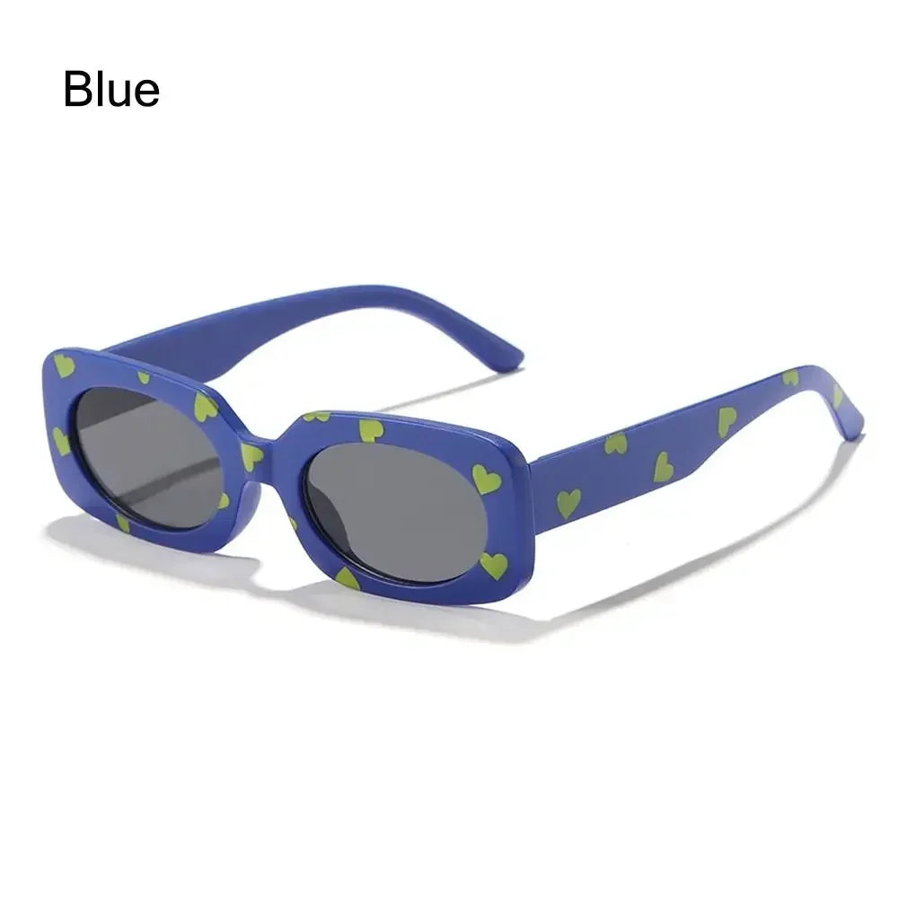 UV400 Heart Print Children Sunglasses Cute 2-8 Years Sun Protection Eyewear Kids Rectangular Sun Glasses