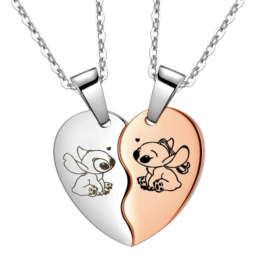 Lilo & Stitch Cartoon Metal Necklace Pendant Necklaces Characters Kids Gifts for Women Jewelry Children's Necklace Toy