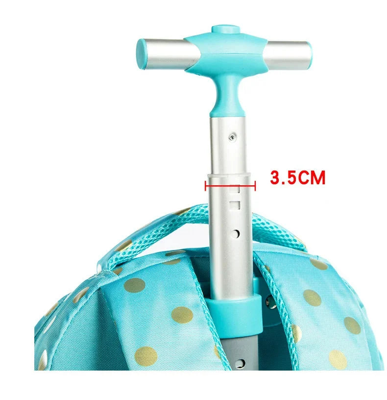 Children's School Backpack with Wheels Kids Wheeled School Bag Teenagers Bag Girls Canvas Backpack Travel Luggage Trolley Bags