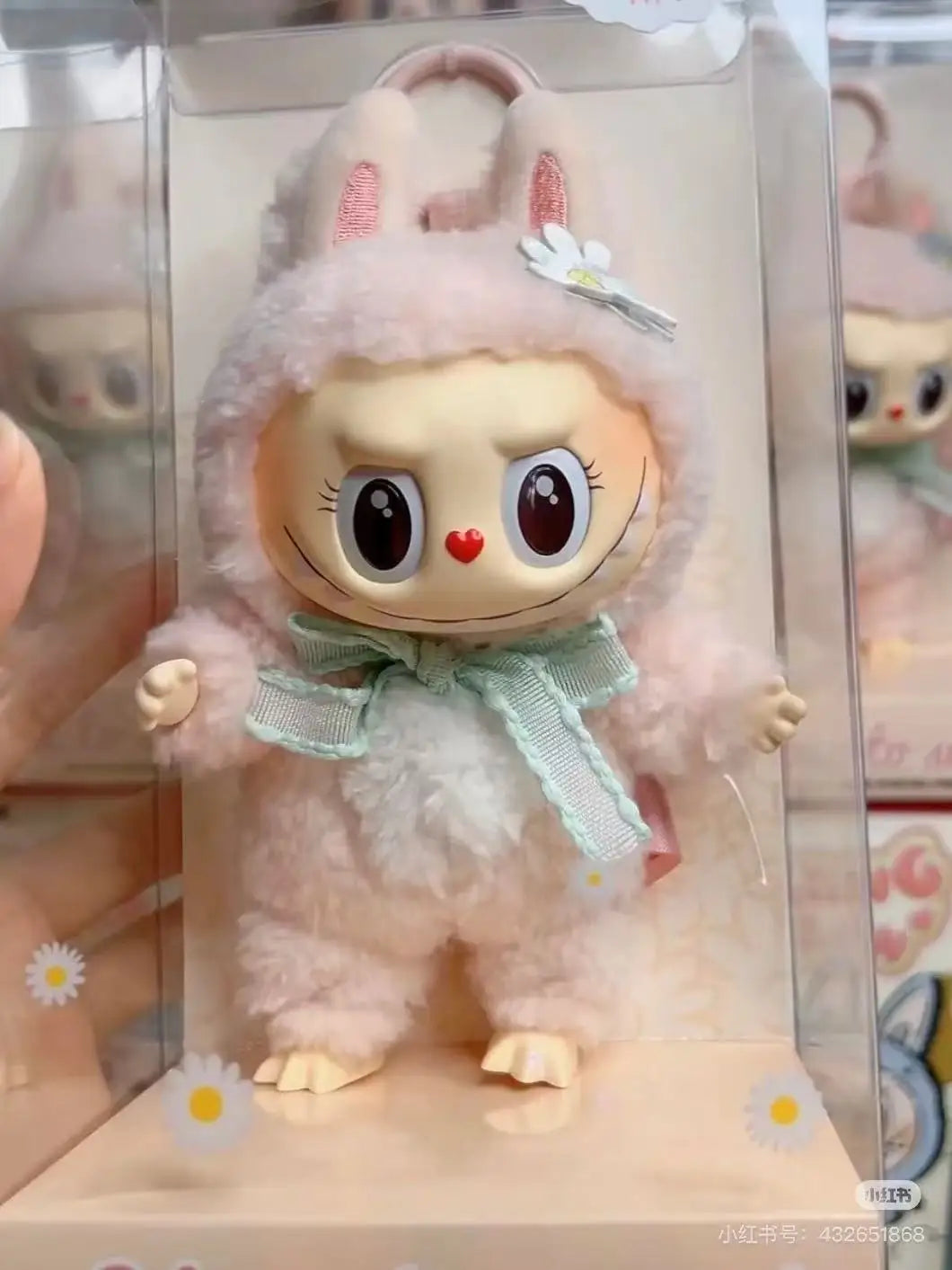 Copy High Quality Version New Product Labubu Sweetheart Doll Mokoko First Generation Plush Pendant Vinyl Pulling Cloth Hanging D