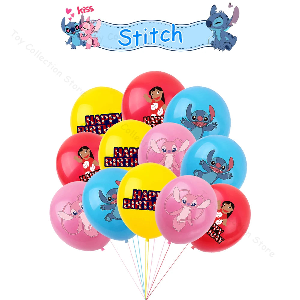 Lilo and Stitch Cartoon Children's Birthday Party Decoration Paper Plate Latex Foil Ballon Tablecloth Baby Shower Party Supplies