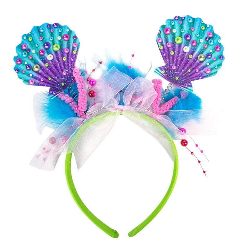 Little Mermaid Party Favors Memmaid Glasses/Tattoo Stickers/Headband/Clap Circle Toy Girls Birthday party gift Decor Baby Shower