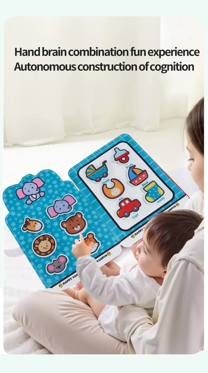 Busy Book Matching Game  Storytelling Busy Board Kids Fine Motor Early Education Toy Campus Theme Baby Gifts