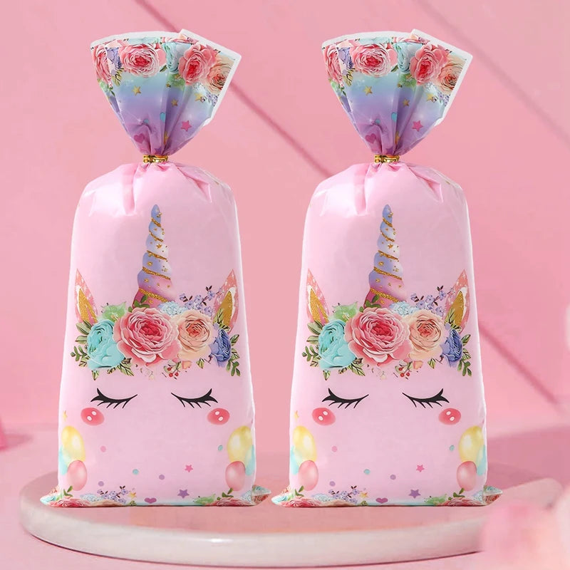 Rainbow Unicorn Handbag Candy Bag Happy 1st Birthday Party Decorations Kids Favors Gift Unicorn Box Baby Shower Girls Supplies