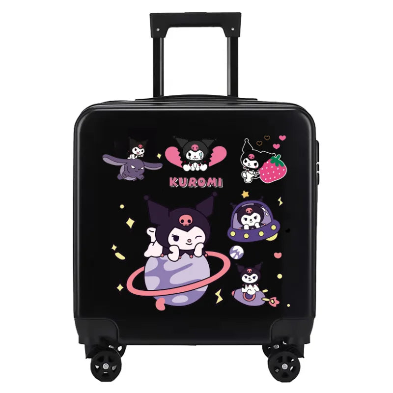 Sanrios New Child Trolley Case Cute Cartoon Kuromi Anime Hello Kittys Universal Wheel Suitcase Boy Girl Password Lock Suitcase