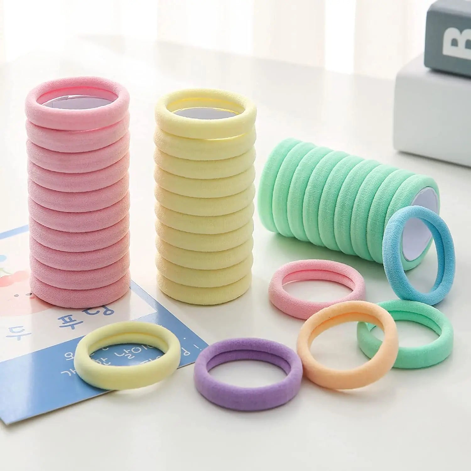 50Pcs/Set Girls Colorful Nylon Elastic Hair Bands Women Rubber Bands Headband Scrunchie Kids Ponytail Holder Hair Accessories
