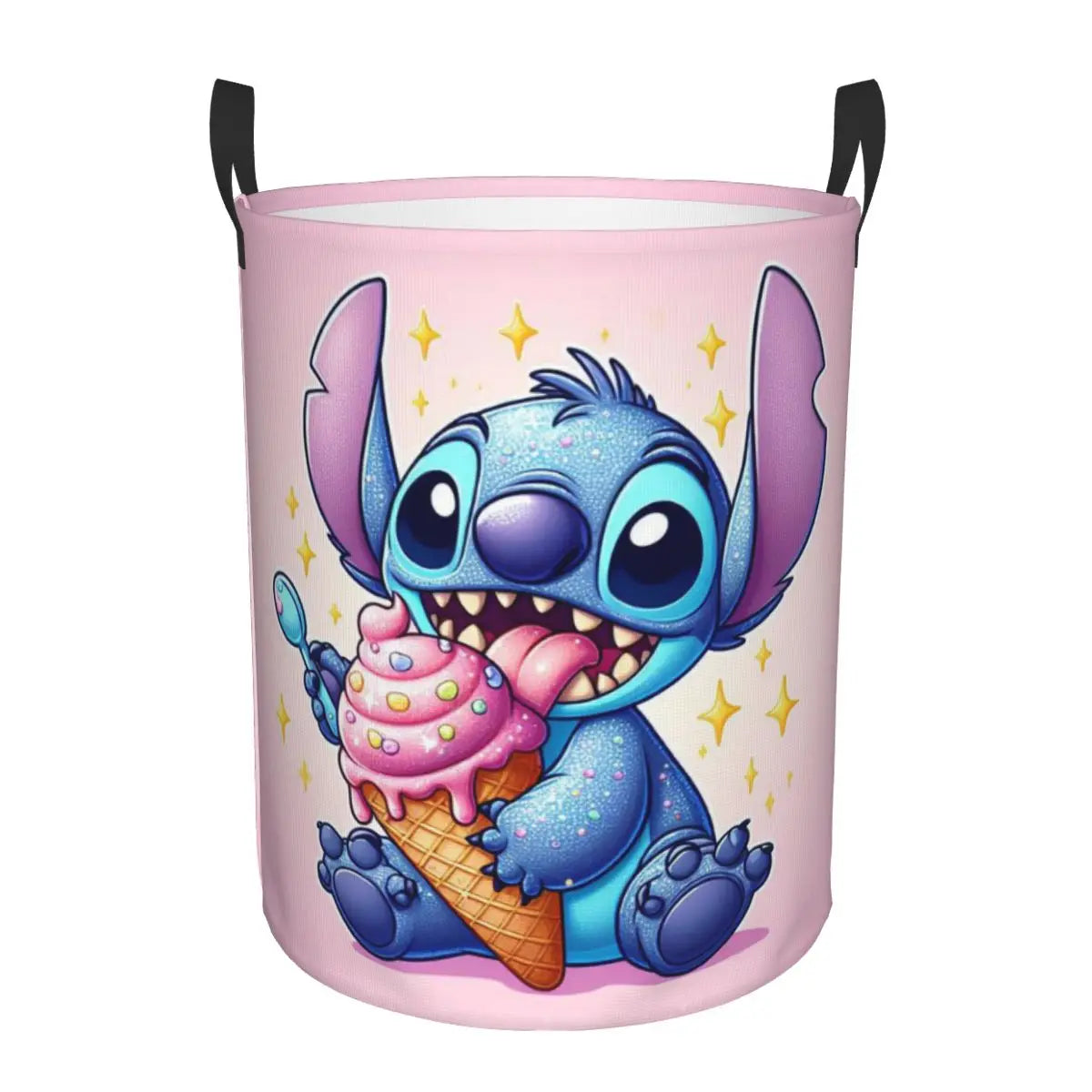Customized SLilo And Stitch Cartoon Laundry Hamper Large Storage Basket Anime Kids Nursery Toy Organizer