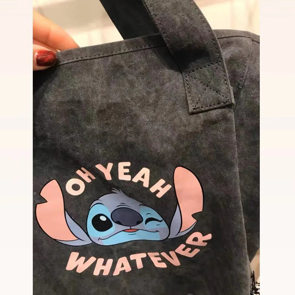 Stitch Cartoon Handbags Large Capacity Anime Tote Casual All-match Satchel Women's Fashion Storage Bags Outdoor Travel Backpacks