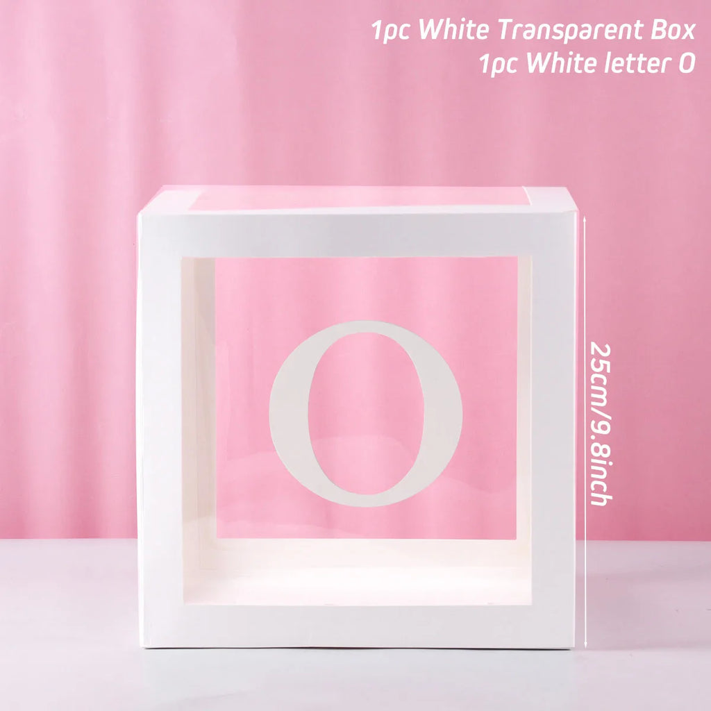 Transparent Baby Shower Box Boy Girl Birthday Decor 1st One First Birthday Wedding Party Decor Christening Babyshower Supplies