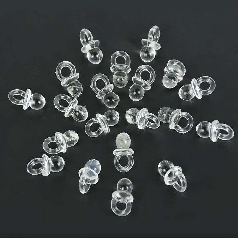 50pcs Mini Acrylic Blue Pink Pacifier Nipple Gender Reveal Table Scatter for Baby Shower Kids Birthday Party Decoration Supplies
