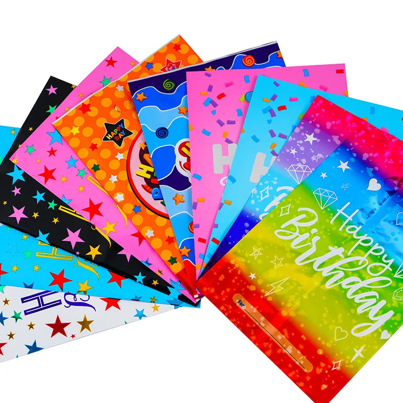 20pcs Printed Gift Bags Polka Dots Plastic Candy Bag Child Party Loot Bags Boy Girl Kids Birthday Party Favors Supplies Decor