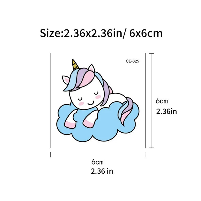 25Pcs Small Unicorn Temporary Tattoo Stickers Cartoon Rainbow Horse Pattern For Kid Birthday Party Favors,Gifts,Stocking Stuffer