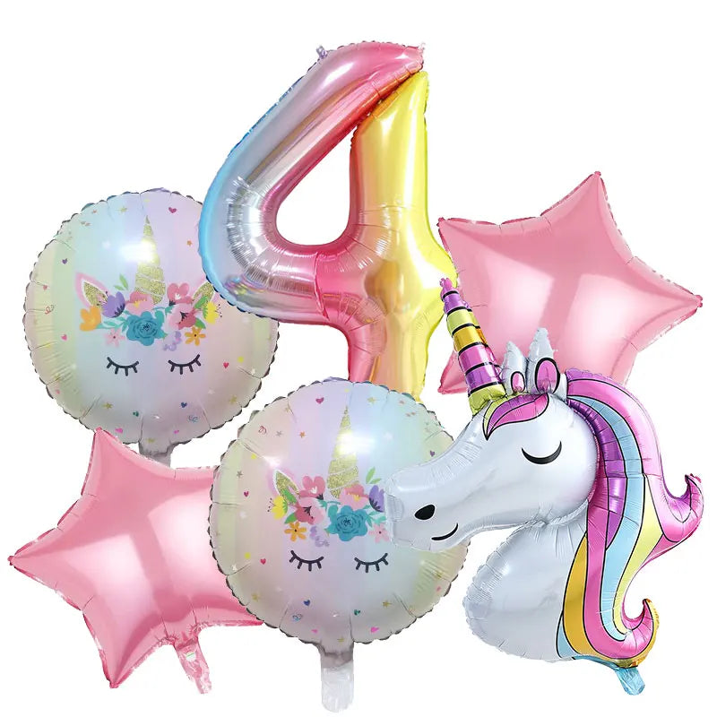 Unicorn Birthday Decoration Face Mask Gift Bags Tablecloth Unicorn Happy Birthday Balloons Candy Box Kids Birthday Party Favors