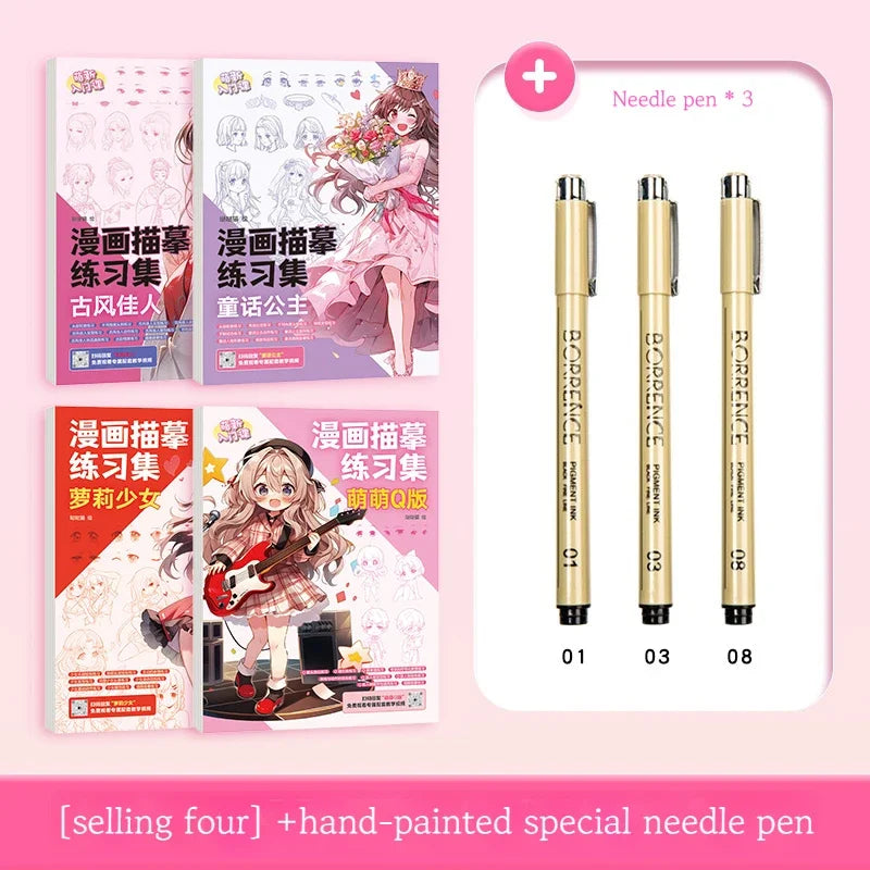 Coloring Book 12 Series Comics Anime Character Watercolor Painting Book Gouache Graffiti Drawing Book Stationery School Supplies
