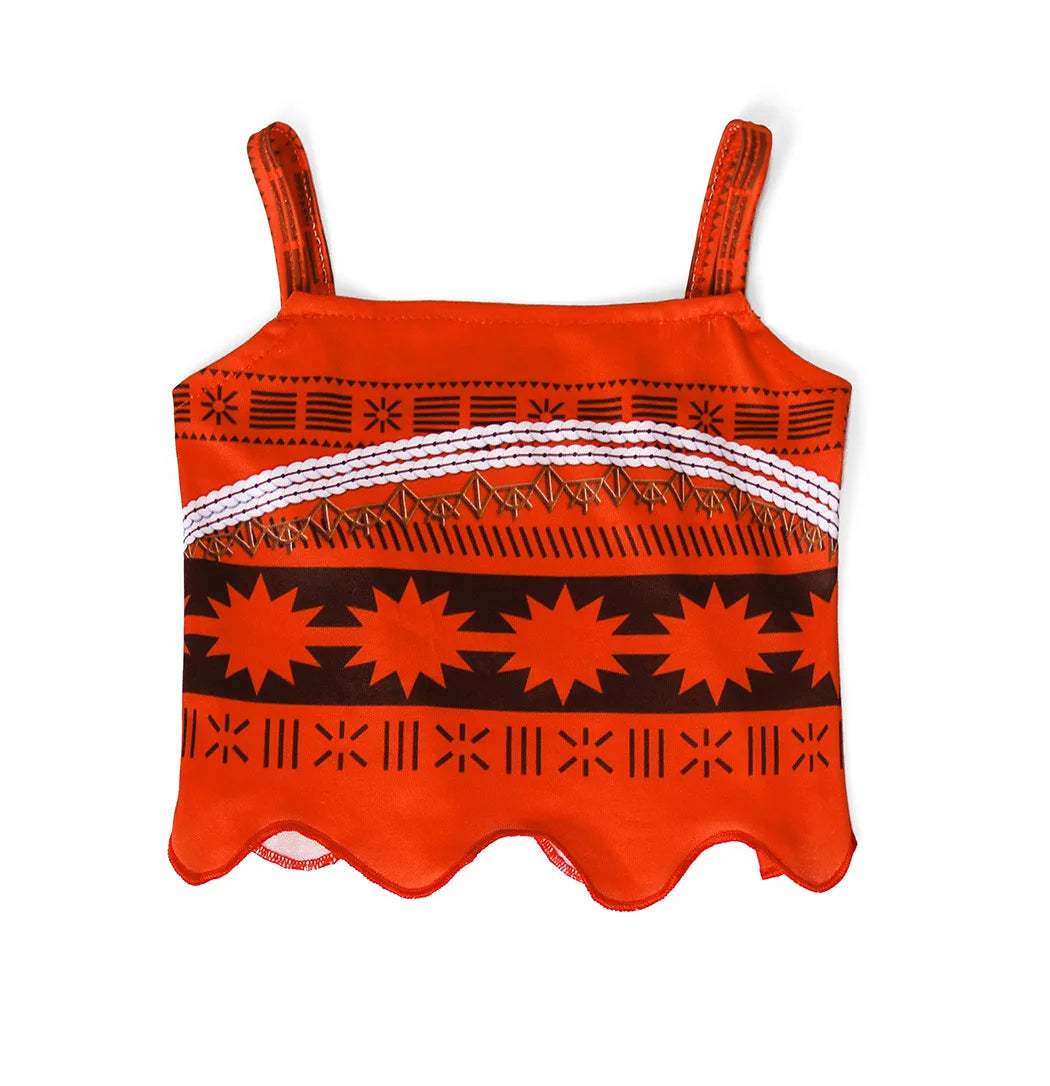 Moana New Dress Girls Princess Clothes Kids Dress Up Vaiana Necklace Pig Chick Children Carnival Party Summer Costume Set 2-10T