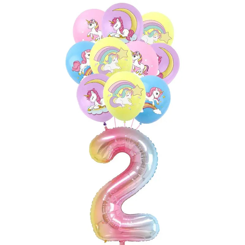 Unicorn Decoration For Birthday Girl Happy Birthday Unicorn Them Deco Kit Tableware Background Banner Balloons Supplies For Kids