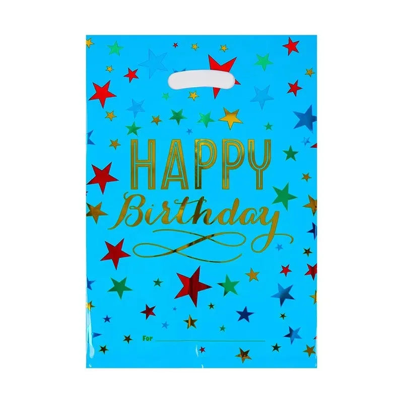 20pcs Printed Gift Bags Polka Dots Plastic Candy Bag Child Party Loot Bags Boy Girl Kids Birthday Party Favors Supplies Decor