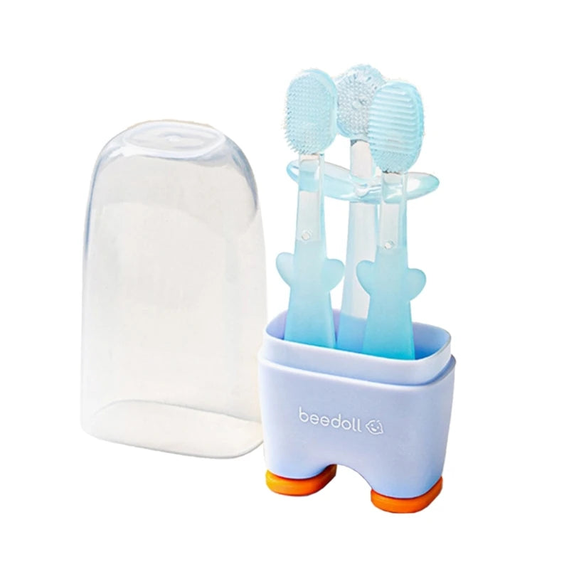 3 Pcs Baby Toothbrush Soft Silicone Kids Training Toothbrush Boys Girls Molar Tooth Brush Children Dental Oral Care Tooth Brush