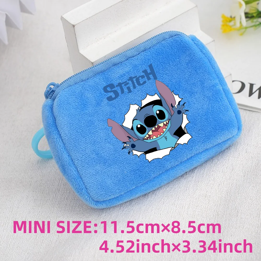 Lilo Stitch Kids Anime Plush Coin Purse Girls Boys Cute Mini Wallet Cartoon Moneybag Kids Storage Bag Pendant Birthday Gifts