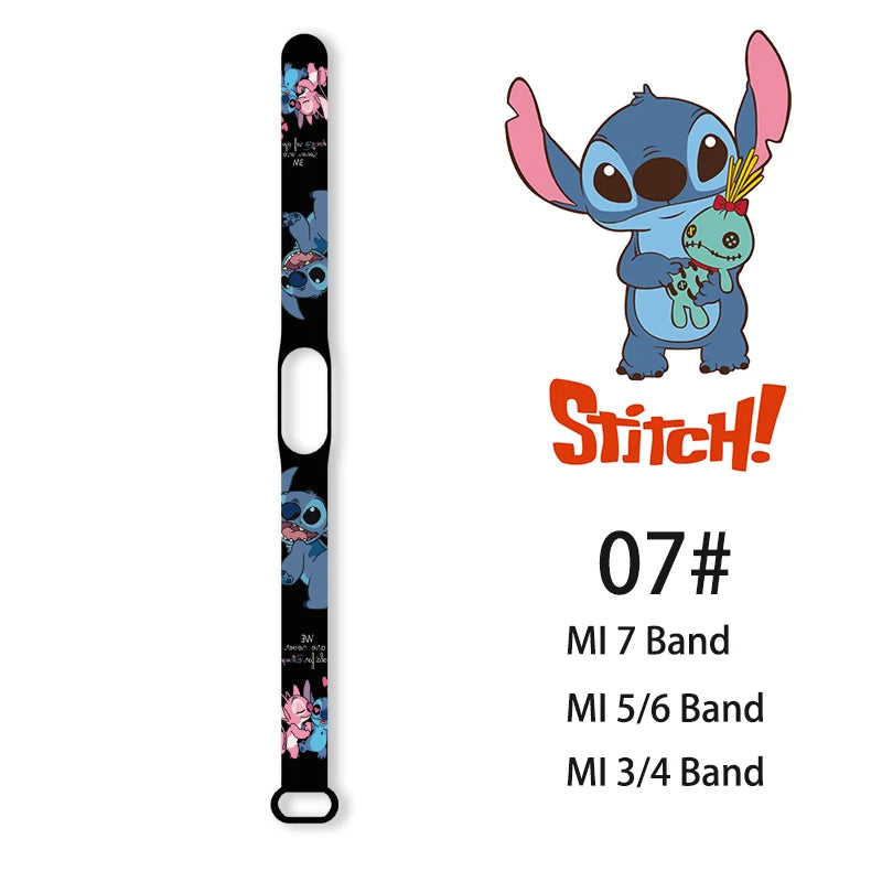Lilo & Stitch Strap for Xiaomi Mi Band 7 bracelet Sport silicone watch wristband Miband wriststrap For Xiaomi mi band 3 4 5 6 7
