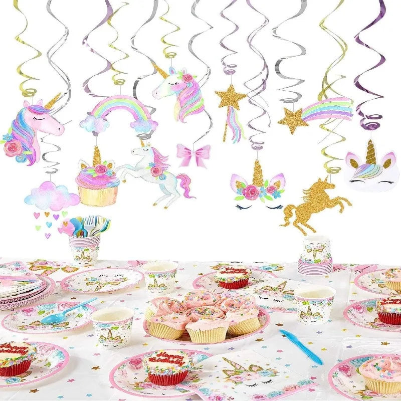 Unicorn Hanging Swirl Decorations Girls Birthday Party Supplies Unicorn Party Decorations