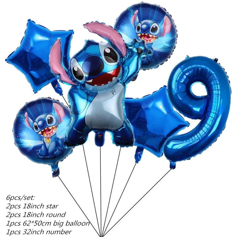 Lilo Stitch Party Supplies Paper Cup Plate Balloon Tablecloth Cake Toppers For Kid Boy Birthday Party Decoration Baby Shower