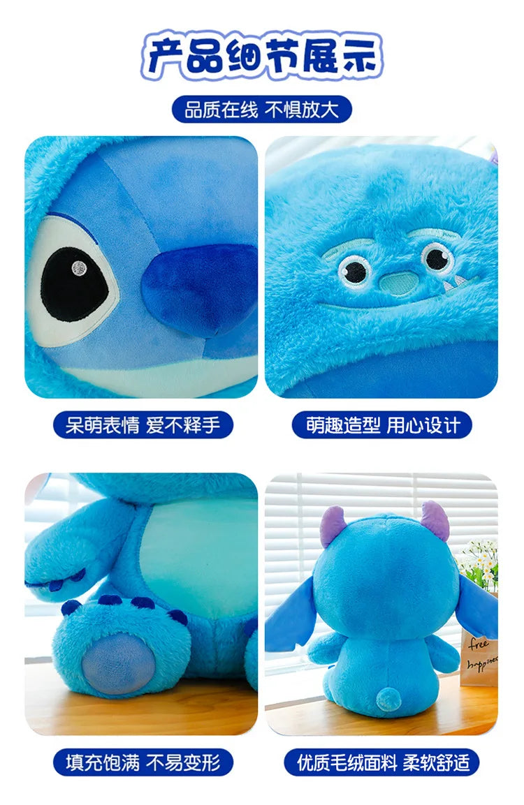 Big Size 55cm Cartoon Plush Toy Dolls Stitch Sullivan Doll Blue Stitch Kids Christmas Pillow Doll Baby Cloth Doll Ornament Gift