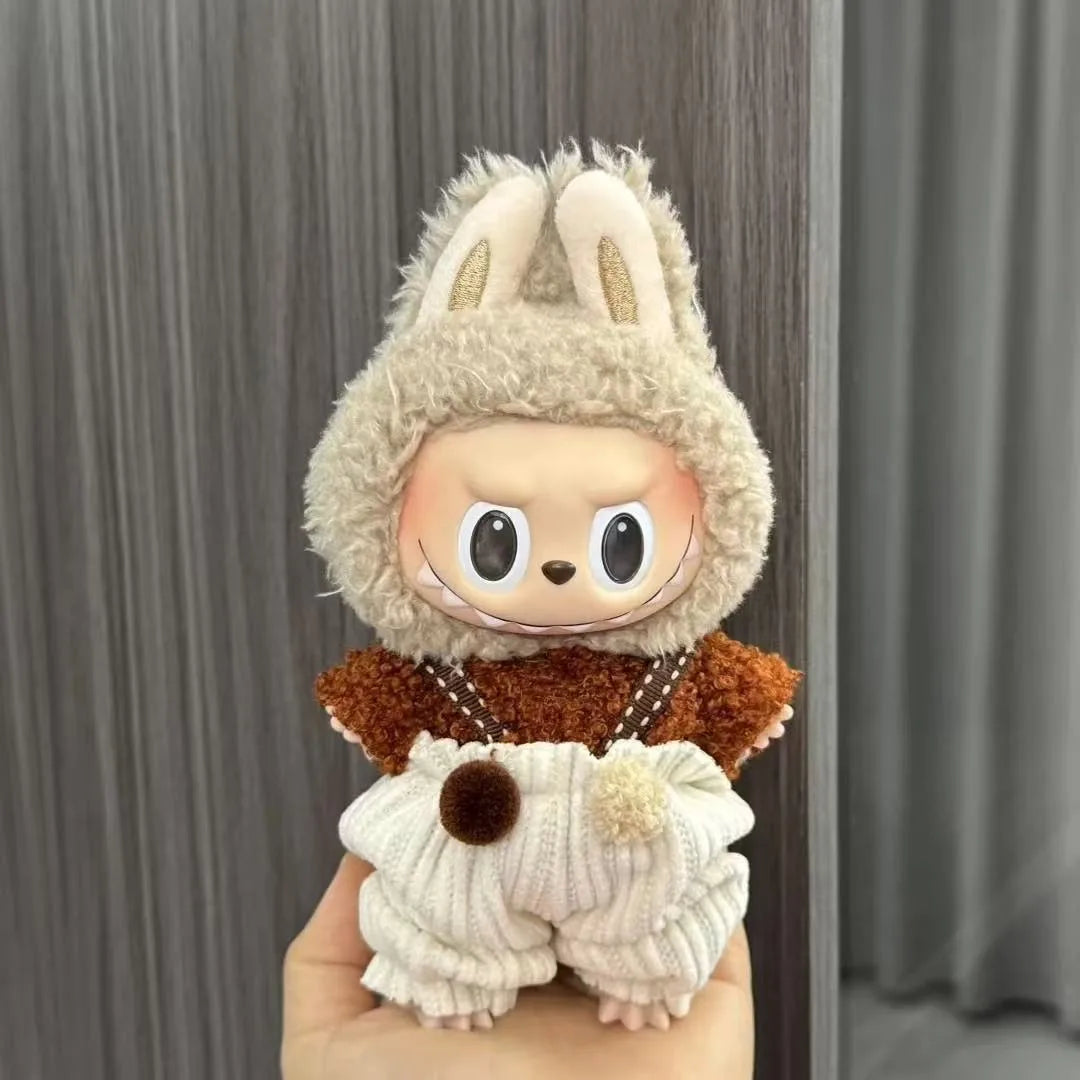 For Labubu Sitting Party Series  Classic Dress Grid Style Small Fragrance For Labubu v1 v2 Kid Gift Labubu Clothes Design style