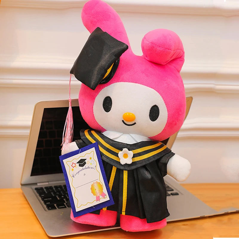 25cm Sanrio Stitch Hello Kitty Graduation Plush Toys Pochacco Soft Tuffed Animals Christmas Birthday Christmas Graduation Gifts