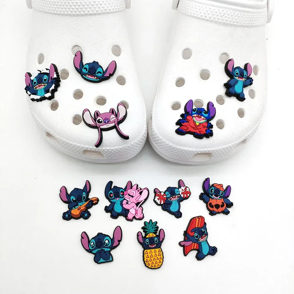 12pcs Stitch Collection Shoe Charms for Crocs DIY Shoe Decorations Accessories Shoe Sandal Decorate for Kids Party Gift
