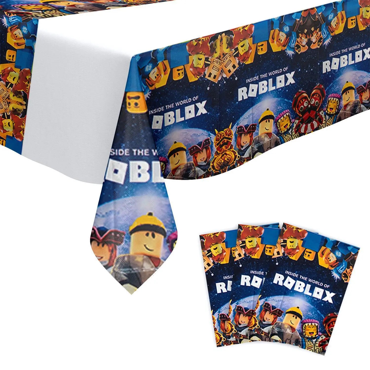 Roblox Theme 1pcs/lot Happy Birthday Party Table Kit Cover Baby Shower Decorations Kids Boys Girls Favors toy Plastic Tablecloth