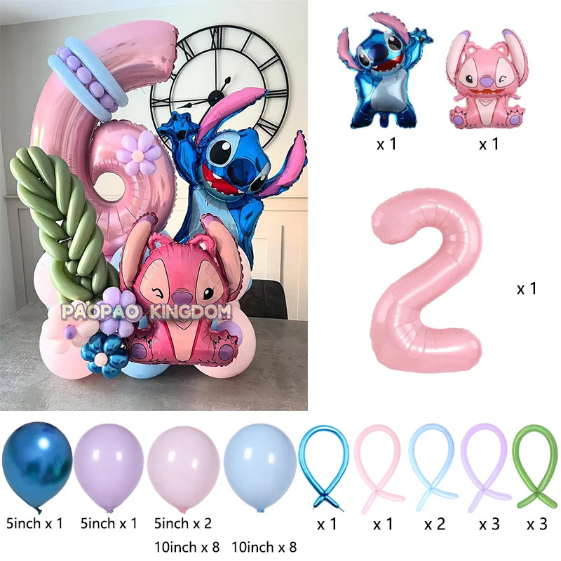Lilo & Stitch Party Balloons Stitch Number Balloon Garland Arch Kit Baby Shower Birthday Party Decor Kids Toy Gift