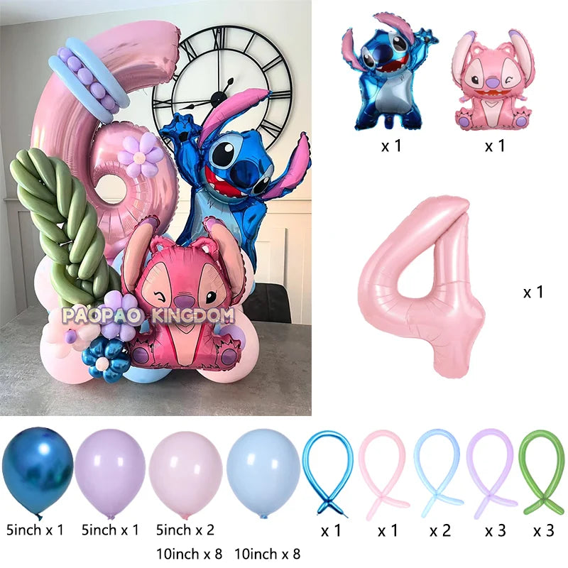 Lilo & Stitch Party Balloons Stitch Number Balloon Garland Arch Kit Baby Shower Birthday Party Decor Kids Toy Gift