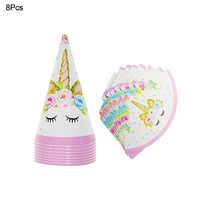 Unicorn Balloon 32inch Number Foil Balloon Set Birthday Party Decor Kids Unicorn Disposable Tableware Baby Shower Party Supplies