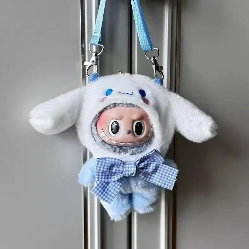 Sanrio Doll Clothes Head Covering Kawaii Anime Hello Kitty Kuromi Melody Cinnamoroll Clothing Cute Labubu Plush Clothes Gift