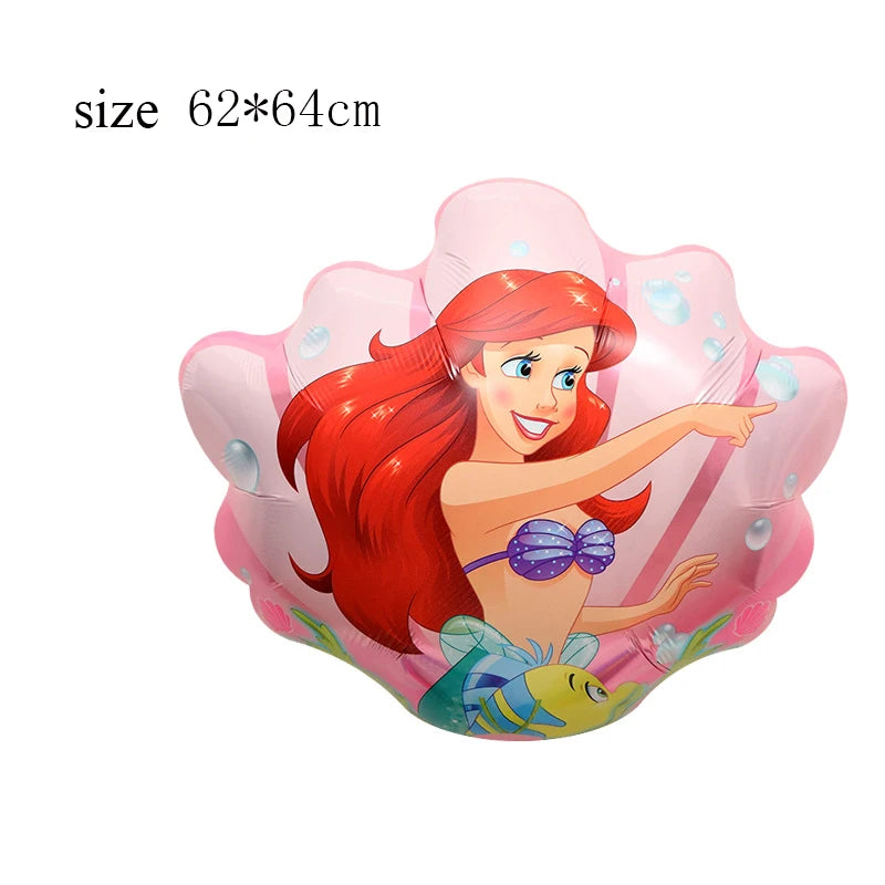 Mermaid Ariel Princess Birthday Party Decorations Disposable Tableware Plate Straw Cup Balloons Baby Shower Party Supplies