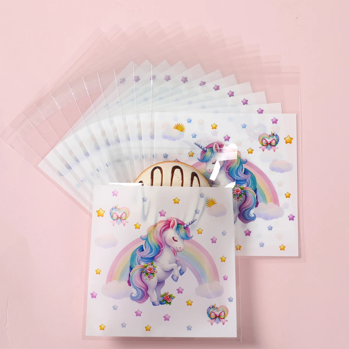 50/100Pcs Unicorn Party Gift Bags Birthday Party Decoration Candy Bags Packaging Bags Baby Shower Kids Favors Party Supplies