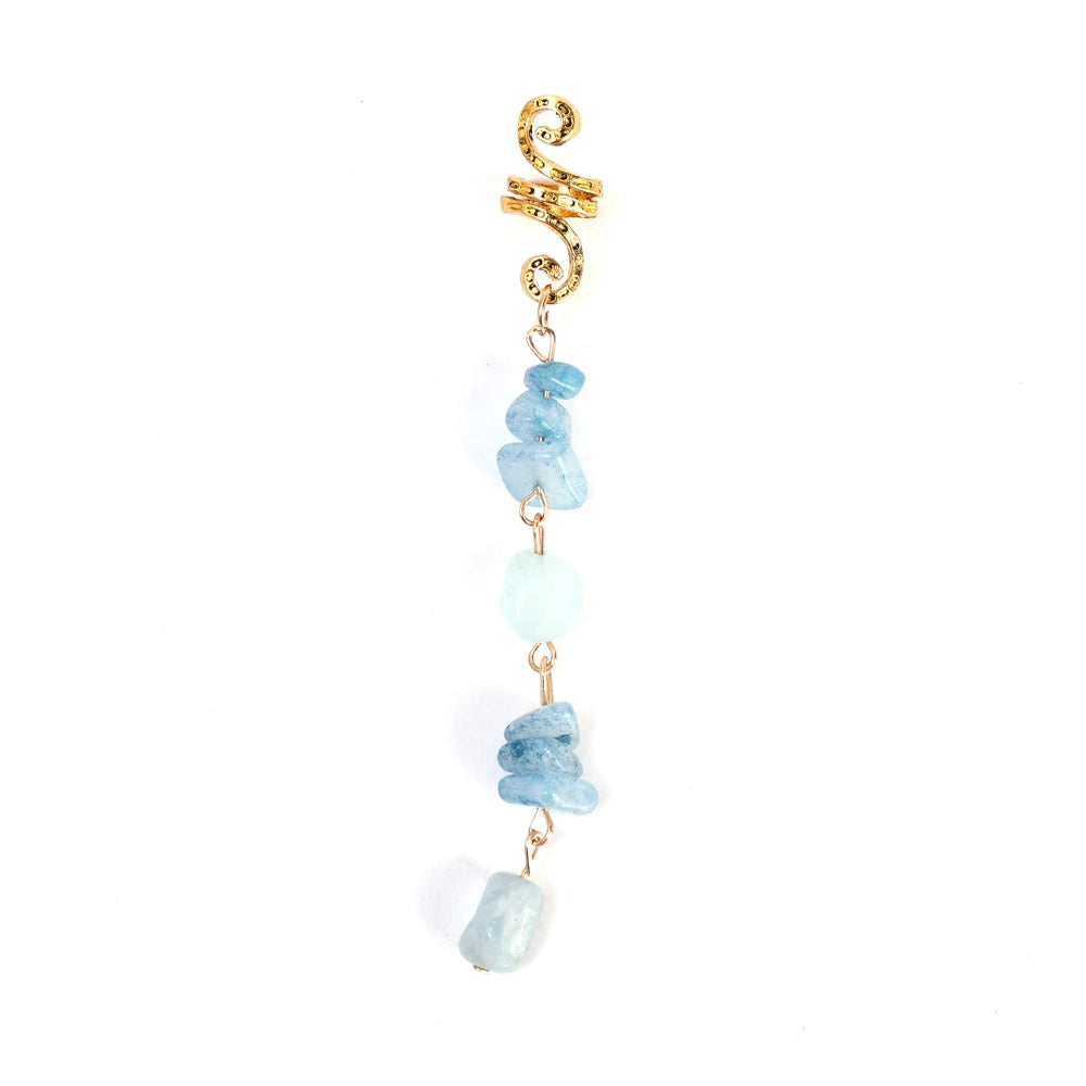 Spiral Charms Beads for Women Colored Crystal Stone Braids Barretts Hair Beads Jewelry Vintage Hairpin Dreadlock Accessories