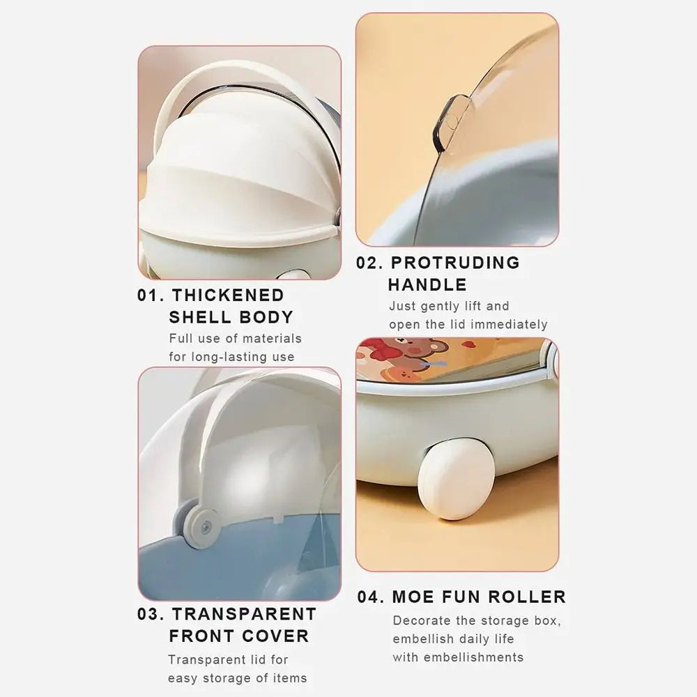 Cute Baby Cradle Shape Desktop Storage Box Doll Baby Bed for Labubu Storage Container Storage Trunks
