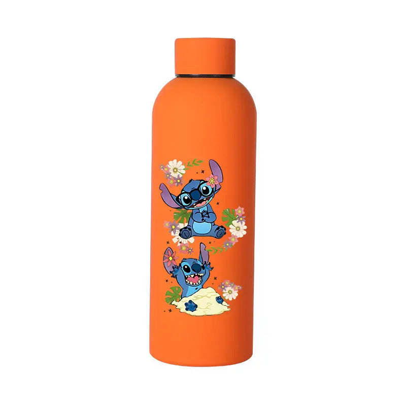 Lilo&Stitch Insulated Cup Sports Small Mouth Bottle Angel Colour Double-layer Vacuum Stainless Steel Cola Coffee Frosted Bottle