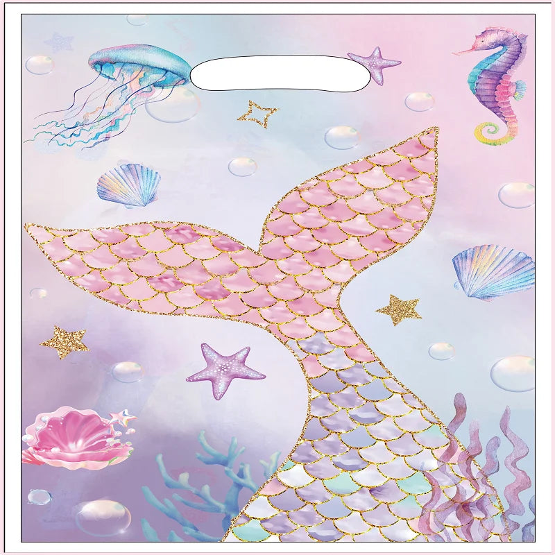 Mermaid Birthday Party Decorations Mermaid Theme Tableware Hanging Banner Candy Box Banner Party Decoration Supplies For Kids