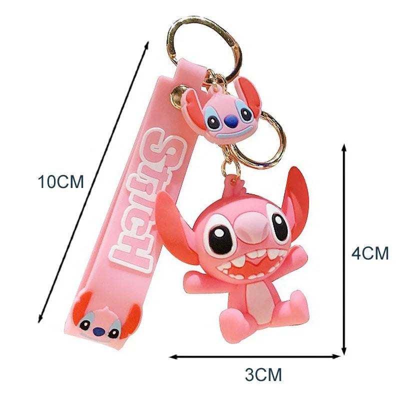 Lilo & Stitch Toys Keychian Children Anime Stitch Pendant Doll Keyring Kawaii Angel Keychians Cute Girls Christmas Gifts